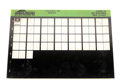 Mercruiser XM011-50 MC Engines 3.0L/3.0LX-A2 C856559- Card 43 Microfiche