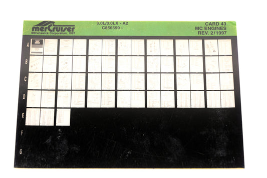 Mercruiser XM011-50 MC Engines 3.0L/3.0LX-A2 C856559- Card 43 Microfiche