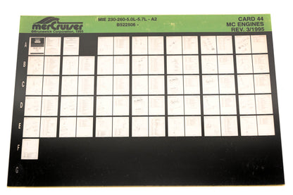 Mercruiser XM011-51 MC Engines MIE 230-260-5.0L-5.7L-A2 B522506 Card 44 Microfiche