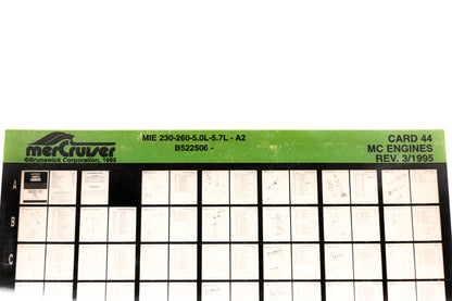 Mercruiser XM011-51 MC Engines MIE 230-260-5.0L-5.7L-A2 B522506 Card 44 Microfiche