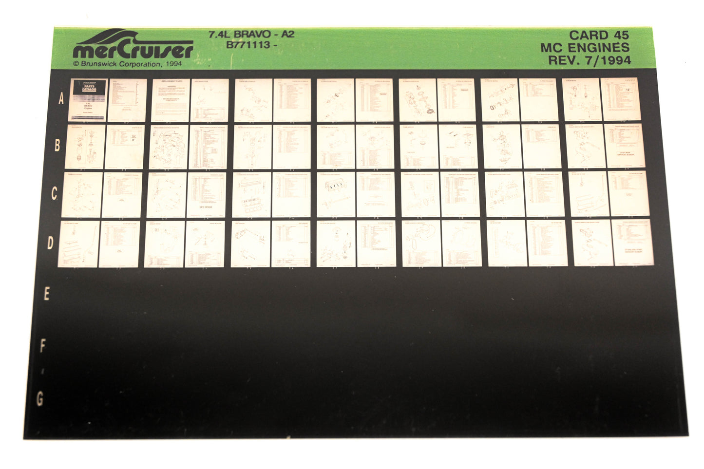 Mercruiser XM011-52 MC Engines 7.4L Bravo-A2 B771113 Card 45 Microfiche