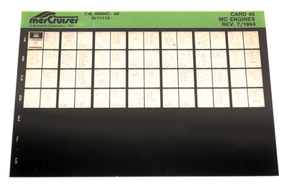 Mercruiser XM011-52 MC Engines 7.4L Bravo-A2 B771113 Card 45 Microfiche