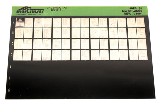 Mercruiser XM011-52 MC Engines 7.4L Bravo-A2 B771113 Card 45 Microfiche