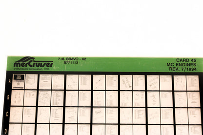 Mercruiser XM011-52 MC Engines 7.4L Bravo-A2 B771113 Card 45 Microfiche