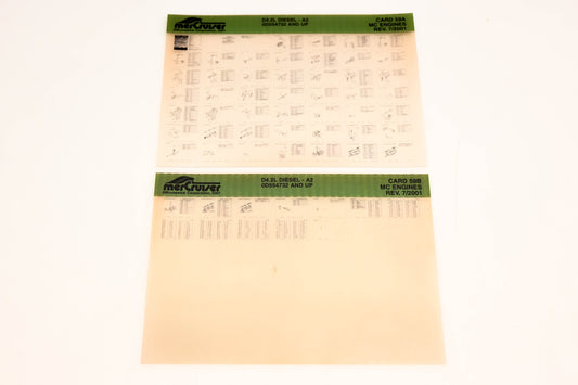 Mercruiser XM011-54 MC Engines D4.2L Diesel-A2, 0D554732 Card 59A/B Lot