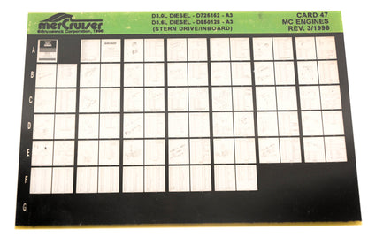 Mercruiser XM011-55 D3.0L Diesel, 3.6L Diesel Stern Drive Inboard Card 47 Microfiche