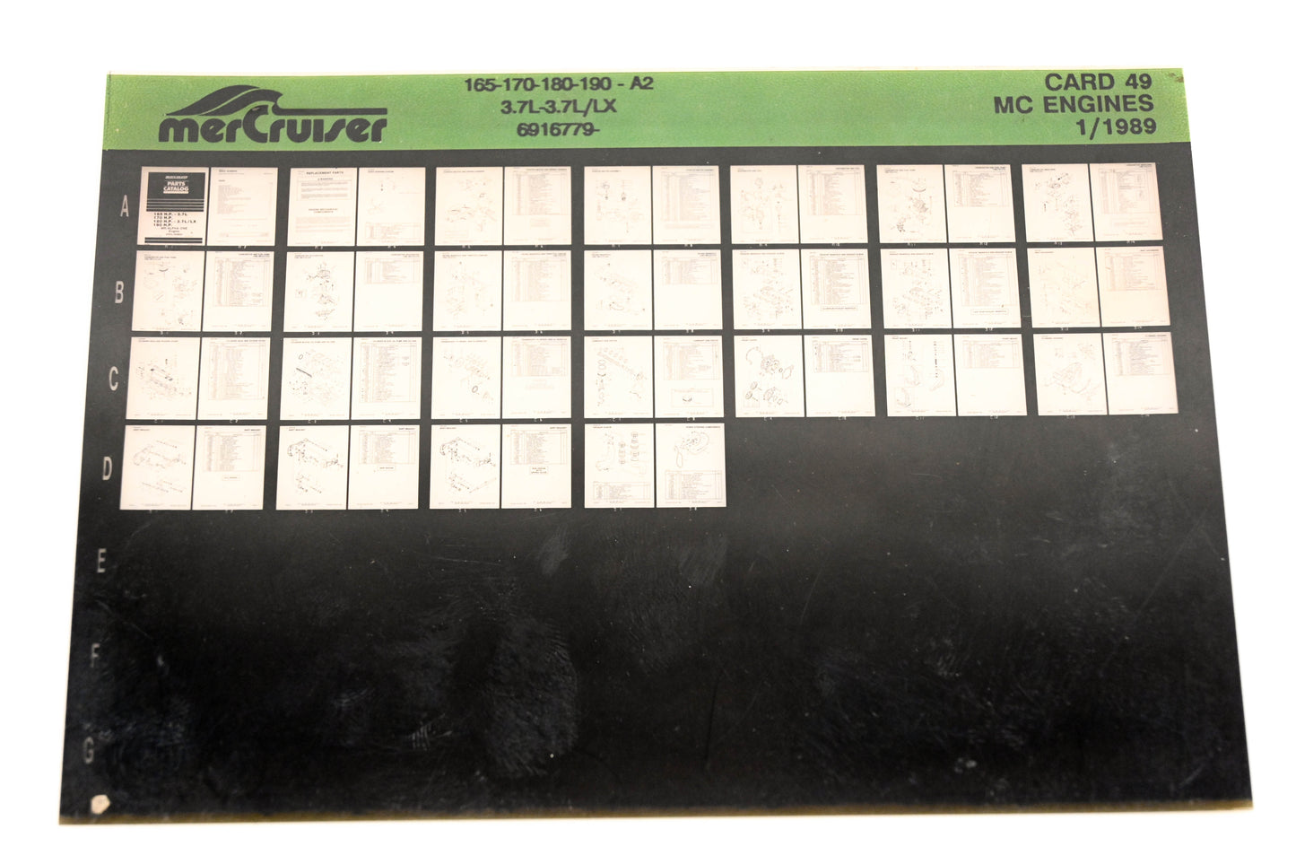 Mercruiser XM011-57 MC Engines 165-170-180-190-A2 3.7L-3.7/LX,6916779 Card 49 Microfiche