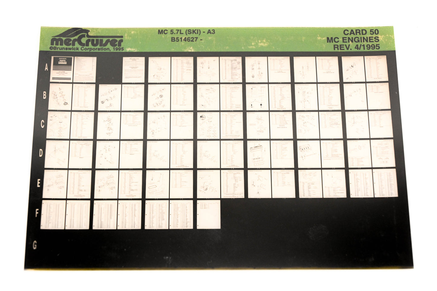 Mercruiser XM011-58 MC Engines 5.7L(SKI)-A3 B514627 Card 50 Microfiche