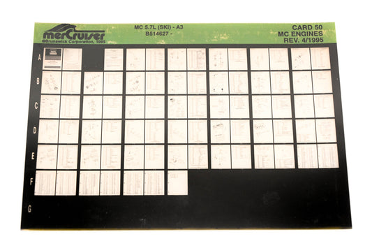 Mercruiser XM011-58 MC Engines 5.7L(SKI)-A3 B514627 Card 50 Microfiche