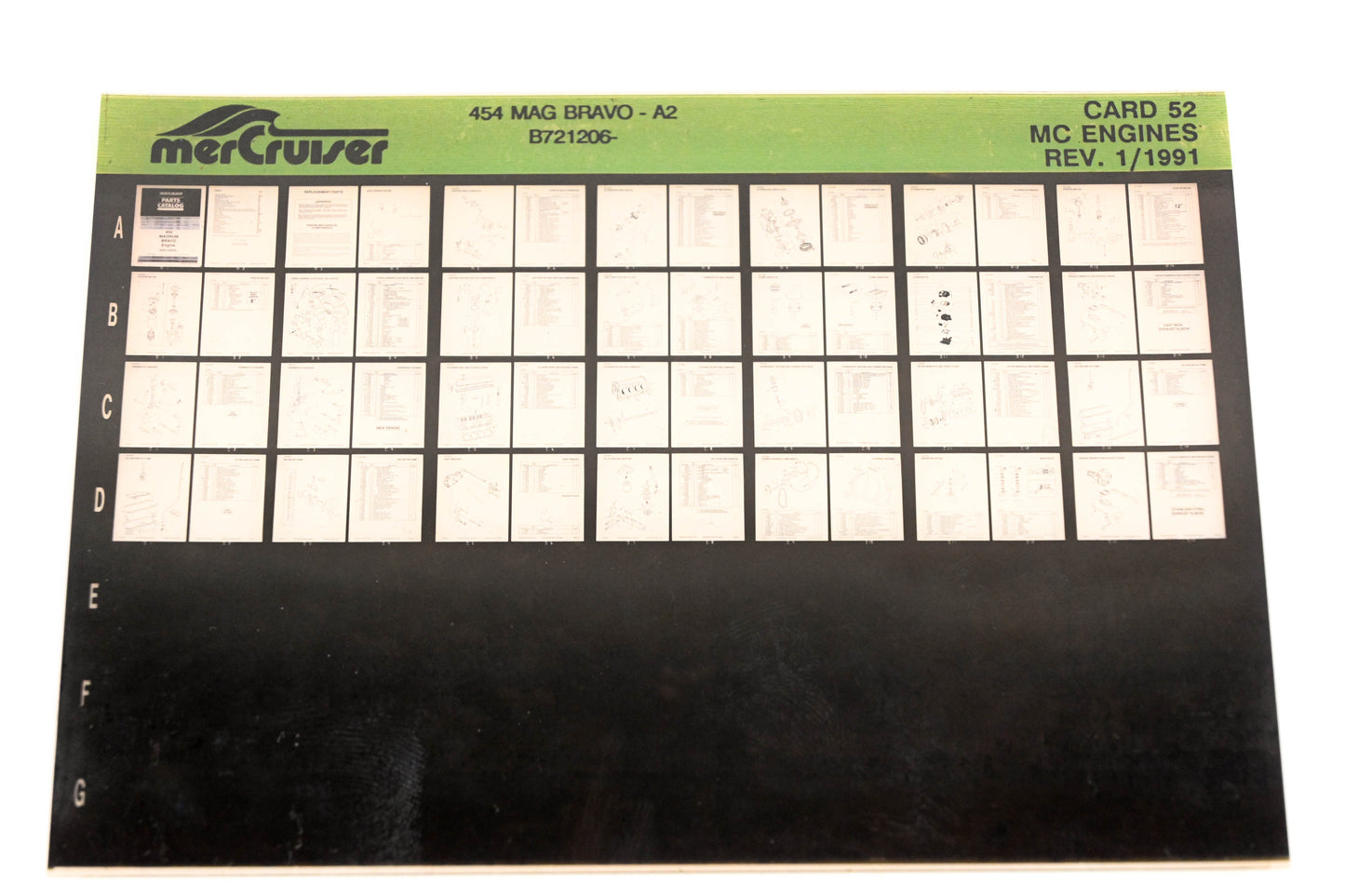 Mercruiser XM011-60 MC Engines 454 Mag Bravo-A2 B721206 Card 52 Microfiche