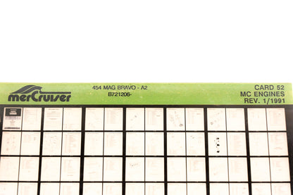 Mercruiser XM011-60 MC Engines 454 Mag Bravo-A2 B721206 Card 52 Microfiche