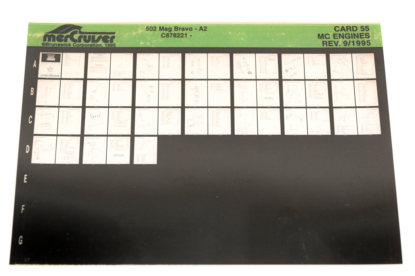 Mercruiser XM011-63 MC Engines 502 Mag Bravo-A2 C878221 Card 55 Microfiche