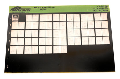 Mercruiser XM011-64 MC Engines MIE 8.2L W/Hurth-A3 C878221 Card 56 Microfiche