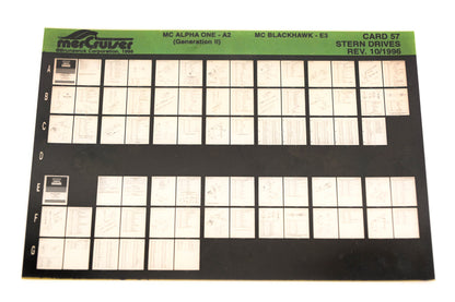 Mercruiser XM011-65 MC Engines Alpha One-A2 Gen II, Blackhawk-E3 Card 57 Microfiche
