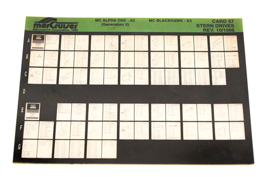 Mercruiser XM011-65 MC Engines Alpha One-A2 Gen II, Blackhawk-E3 Card 57 Microfiche