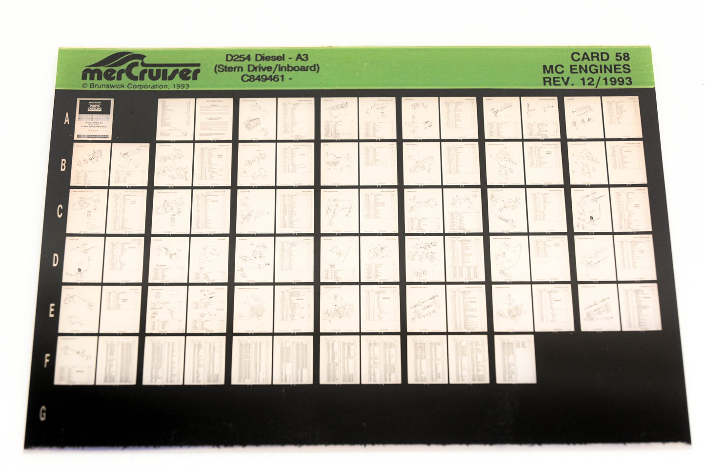 Mercruiser XY019-10 MC Engines D254 Diesel-A3 C849461- Card 58 Microfiche