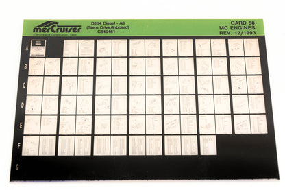 Mercruiser XY019-10 MC Engines D254 Diesel-A3 C849461- Card 58 Microfiche