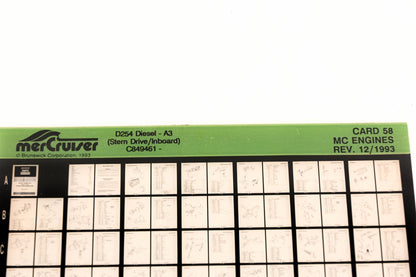 Mercruiser XY019-10 MC Engines D254 Diesel-A3 C849461- Card 58 Microfiche
