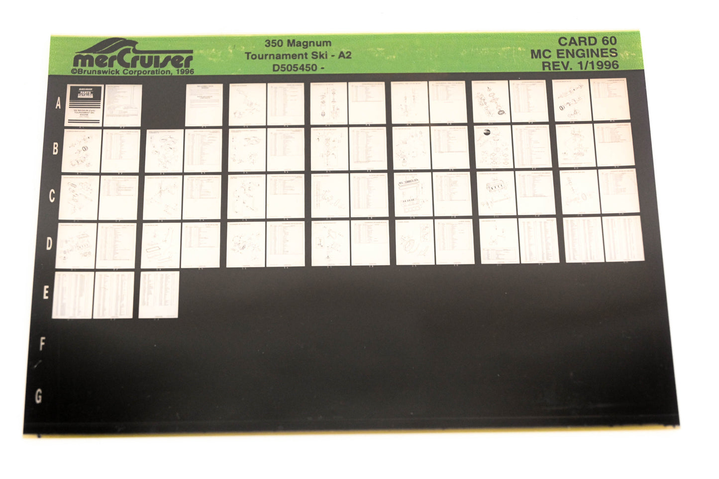 Mercruiser XY019-11 350 Magnum Tournament Ski-A2 D505450 Card 60 Microfiche