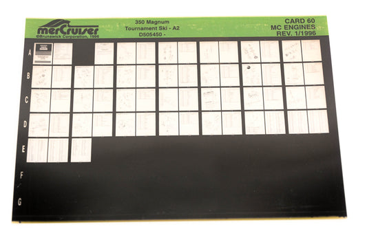 Mercruiser XY019-11 350 Magnum Tournament Ski-A2 D505450 Card 60 Microfiche