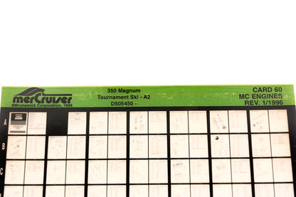 Mercruiser XY019-11 350 Magnum Tournament Ski-A2 D505450 Card 60 Microfiche