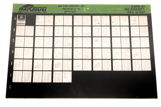 Mercruiser XY019-15 MC Engines MIE 8.2L W/Hurth-A3 0D857200 Gen V Card 64 Microfiche
