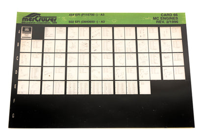 Mercruiser XY019-17 MC Engines 454 EFI(F115700-)-A3, 502 EFI(D840650-)-A3 Card 66 Microfiche