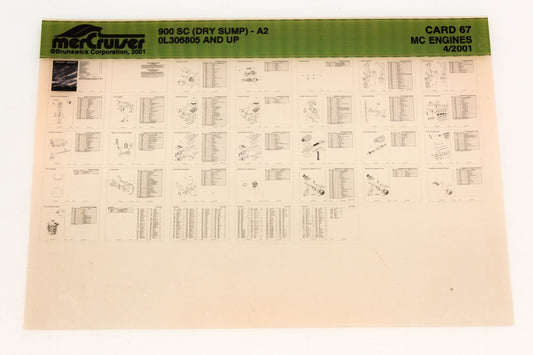 Mercruiser XY019-18 MC Engines 900 SC (Dry Sump)-A2 0L306805+ Card 67 Microfiche