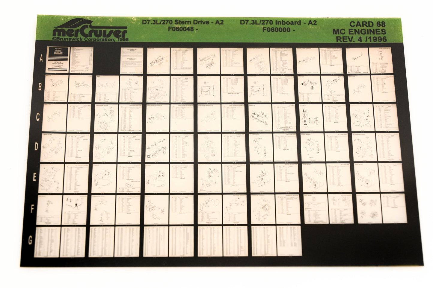 Mercruiser XY019-19 D7.3L/270-A2 F060048, D7.3L/270-A2 F060000 Card 68 Microfiche