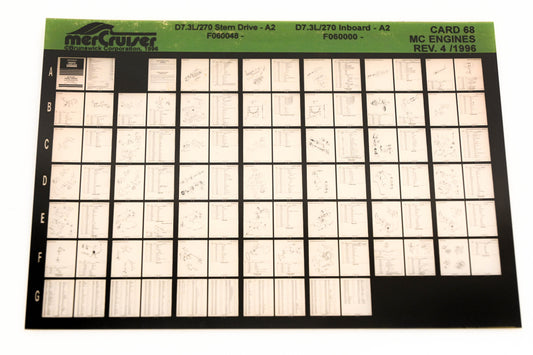 Mercruiser XY019-19 D7.3L/270-A2 F060048, D7.3L/270-A2 F060000 Card 68 Microfiche