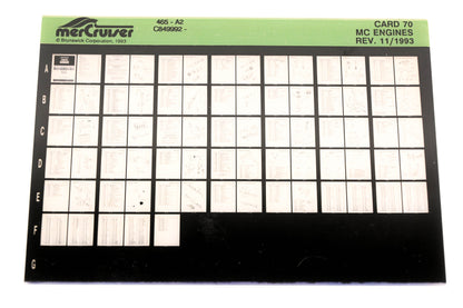 Mercruiser XY019-21 MC Engines 465-A2 C849992- Card 70 Microfiche