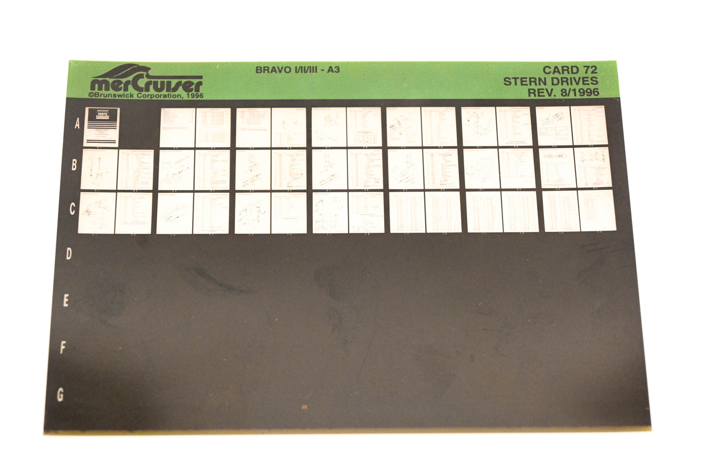 Mercruiser XY019-23 MC Engines Bravo I/II/III-A3 Card 72 Microfiche