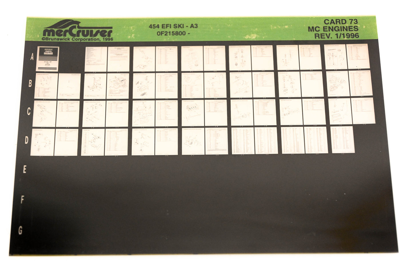 Mercruiser XY019-24 MC Engines 454 EFI SKI-A3 0F215800- Card 73 Microfiche