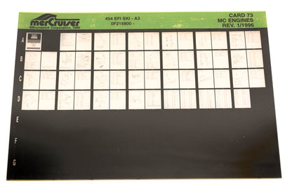 Mercruiser XY019-24 MC Engines 454 EFI SKI-A3 0F215800- Card 73 Microfiche