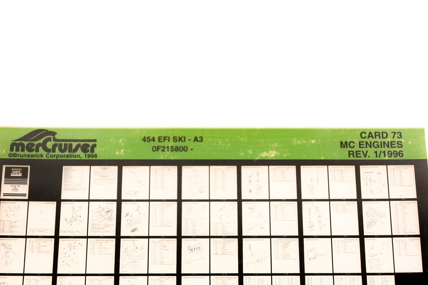 Mercruiser XY019-24 MC Engines 454 EFI SKI-A3 0F215800- Card 73 Microfiche