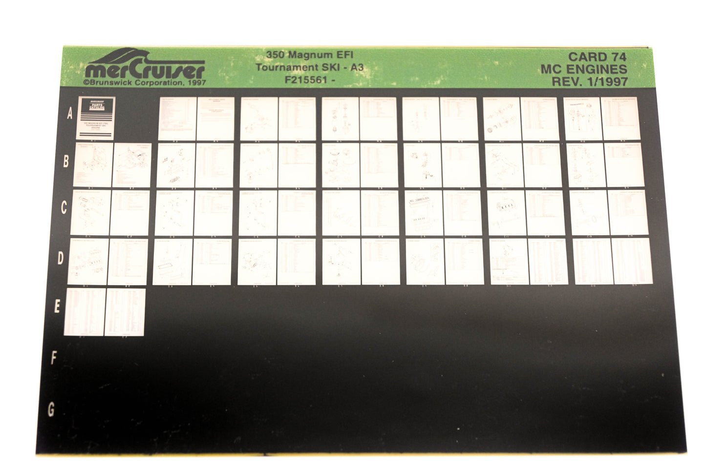 Mercruiser XY019-25 350 Magnum EFI Tournament SKI-A3 F215561- Card 74 Microfiche