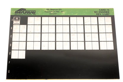 Mercruiser XY019-25 350 Magnum EFI Tournament SKI-A3 F215561- Card 74 Microfiche