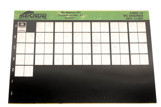 Mercruiser XY019-25 350 Magnum EFI Tournament SKI-A3 F215561- Card 74 Microfiche