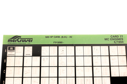 Mercruiser XY019-28 500HP Carb F213293 Card 77 Microfiche