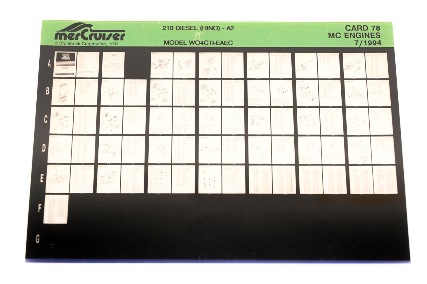 Mercruiser XY019-29 210 Diesel (HINO)-A2 MODEL WO4CTI-EAEC Card 78 Microfiche