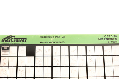Mercruiser XY019-29 210 Diesel (HINO)-A2 MODEL WO4CTI-EAEC Card 78 Microfiche