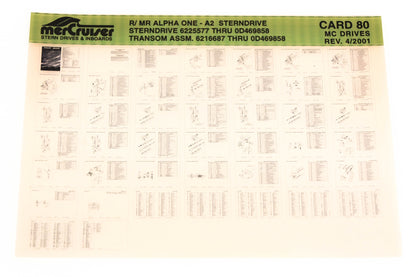 Mercruiser XY019-31 R/MR Alpha One-A2 6225577-0D469858, 6216687-0D469858 Card 80 Microfiche
