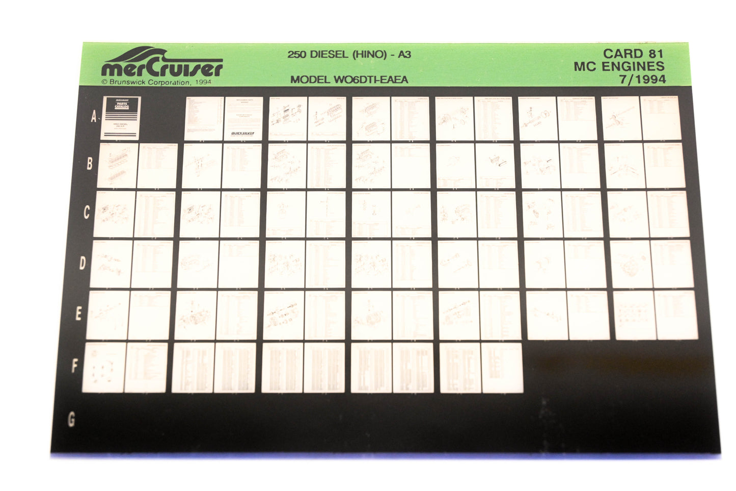 Mercruiser XY019-32 250 Diesel (HINO)-A3 MODEL WO6DTI-EAEA Card 81 Microfiche