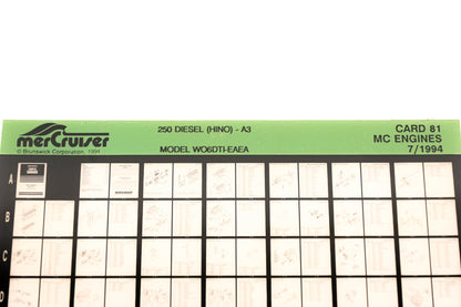 Mercruiser XY019-32 250 Diesel (HINO)-A3 MODEL WO6DTI-EAEA Card 81 Microfiche