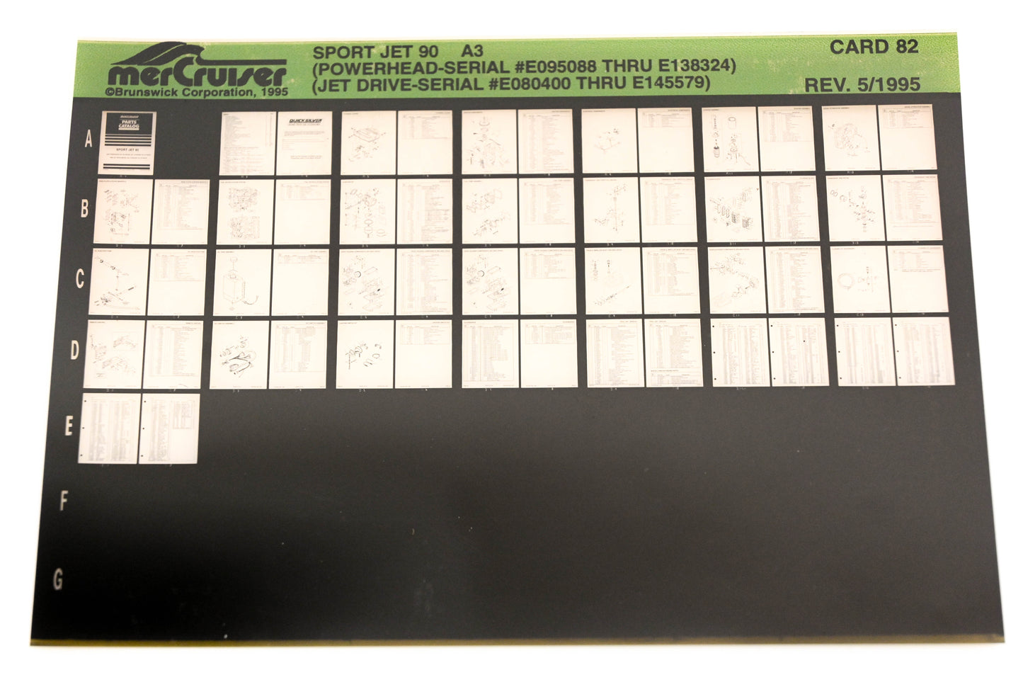 Mercruiser XY019-33 Sport Jet 90-A3 E095088-E138324, E80400-E145579 Card 82 Microfiche