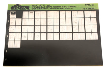 Mercruiser XY019-33 Sport Jet 90-A3 E095088-E138324, E80400-E145579 Card 82 Microfiche