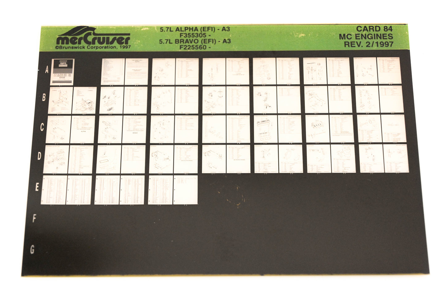 Mercruiser XY019-35 5.7L Alpha/Bravo (EFI)-A3 F355305- F225560- Card 84 Microfiche