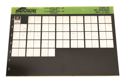 Mercruiser XY019-35 5.7L Alpha/Bravo (EFI)-A3 F355305- F225560- Card 84 Microfiche