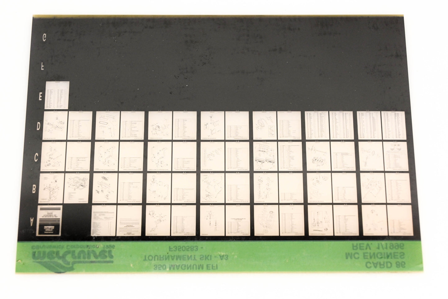 Mercruiser XY019-37 350 Magnum EFI Tournament SKI-A3 F350583- Card 86 Microfiche