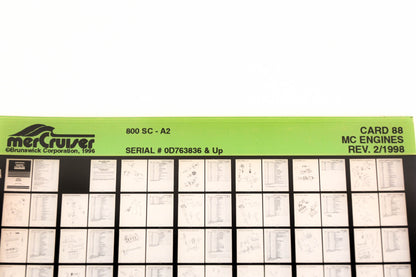 Mercruiser XY019-39 MC Engines 800SC-A2 0D763836+ Card 88 Microfiche